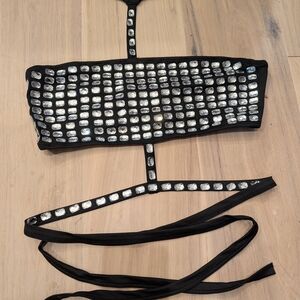 Black and Silver Camisole Top